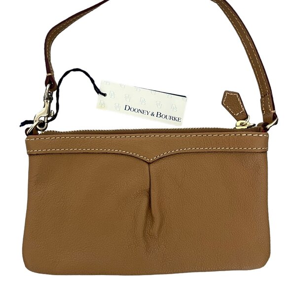 Dooney & Bourke NEW Leather Wristlet In Tan Camel - Picture 11 of 13